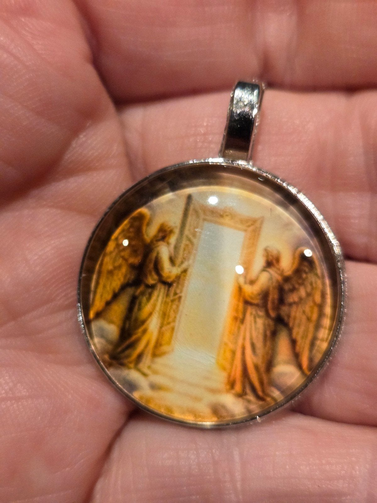 Glazen hanger met engelenmotief, Ophalen of Verzenden, Nieuw, Glas of Kristal