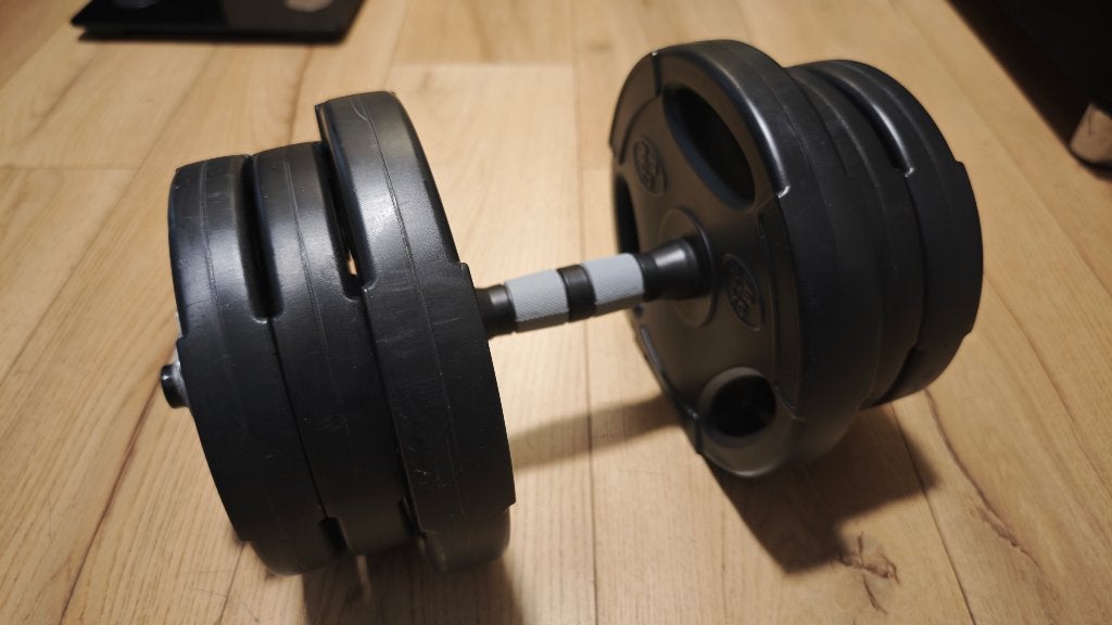 Een 10kg dumbbel en fitness accessoires, Ophalen of Verzenden, Zo goed als nieuw, Benen, Overige typen