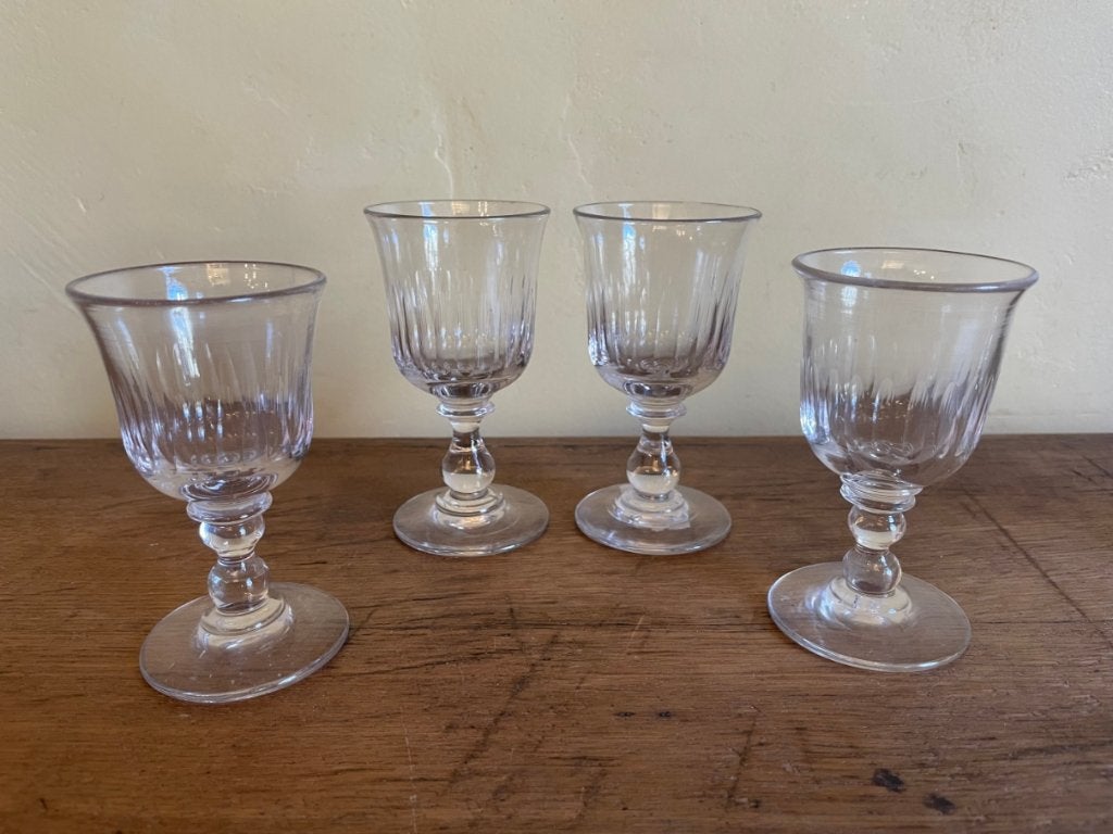 19e eeuws Borrel Glazen Likeur antiek glas Frans, Ophalen of Verzenden