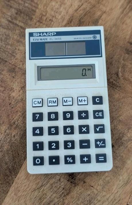 Vintage Sharp Elsi Mate EL-345S Rekenmachine – Jaren 80 –, Diversen, Ophalen of Verzenden