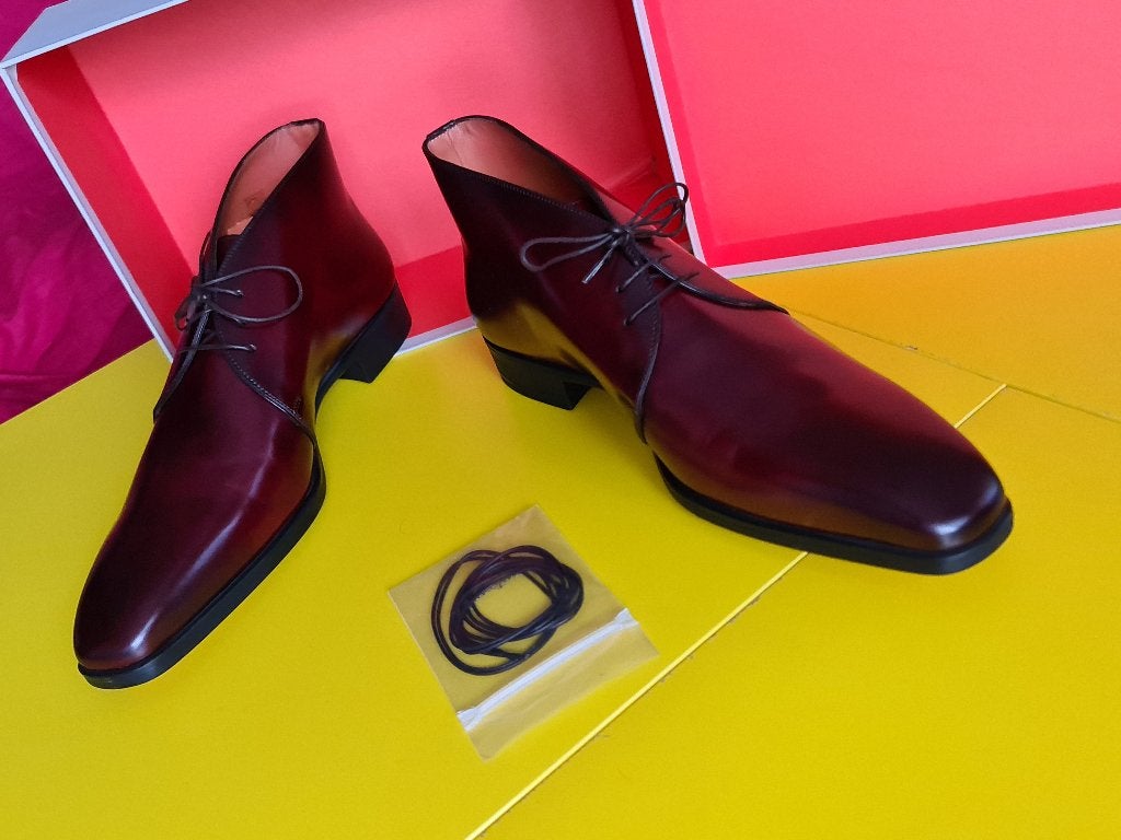 Santoni half hoog met wijn rood kleur maat 11( 45), Ophalen, Overige kleuren, Nieuw, Santoni