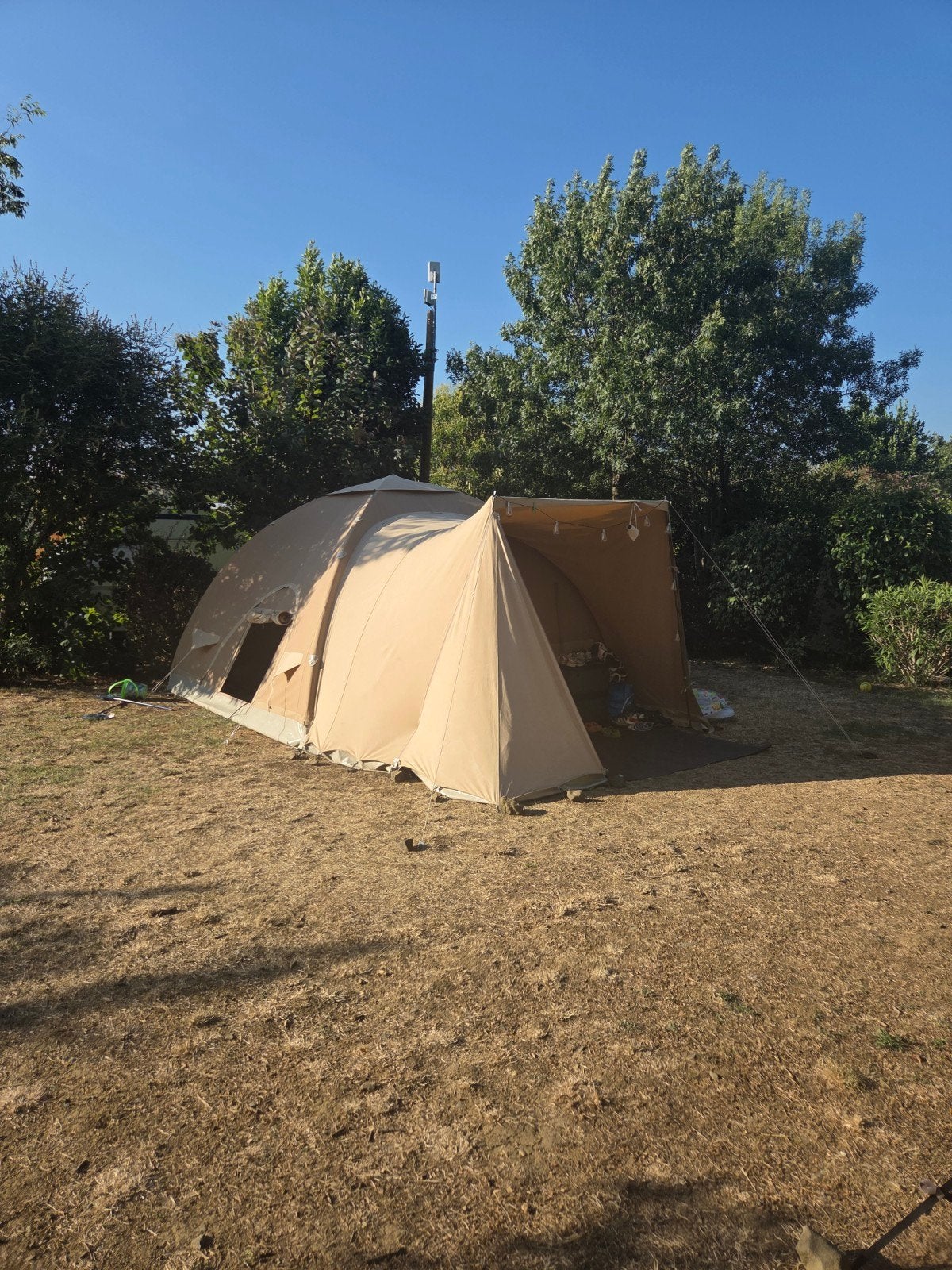 Karsten Tent 350 met luifel en 2 koppeltentjes, Ophalen, Gebruikt, Tot en met 6