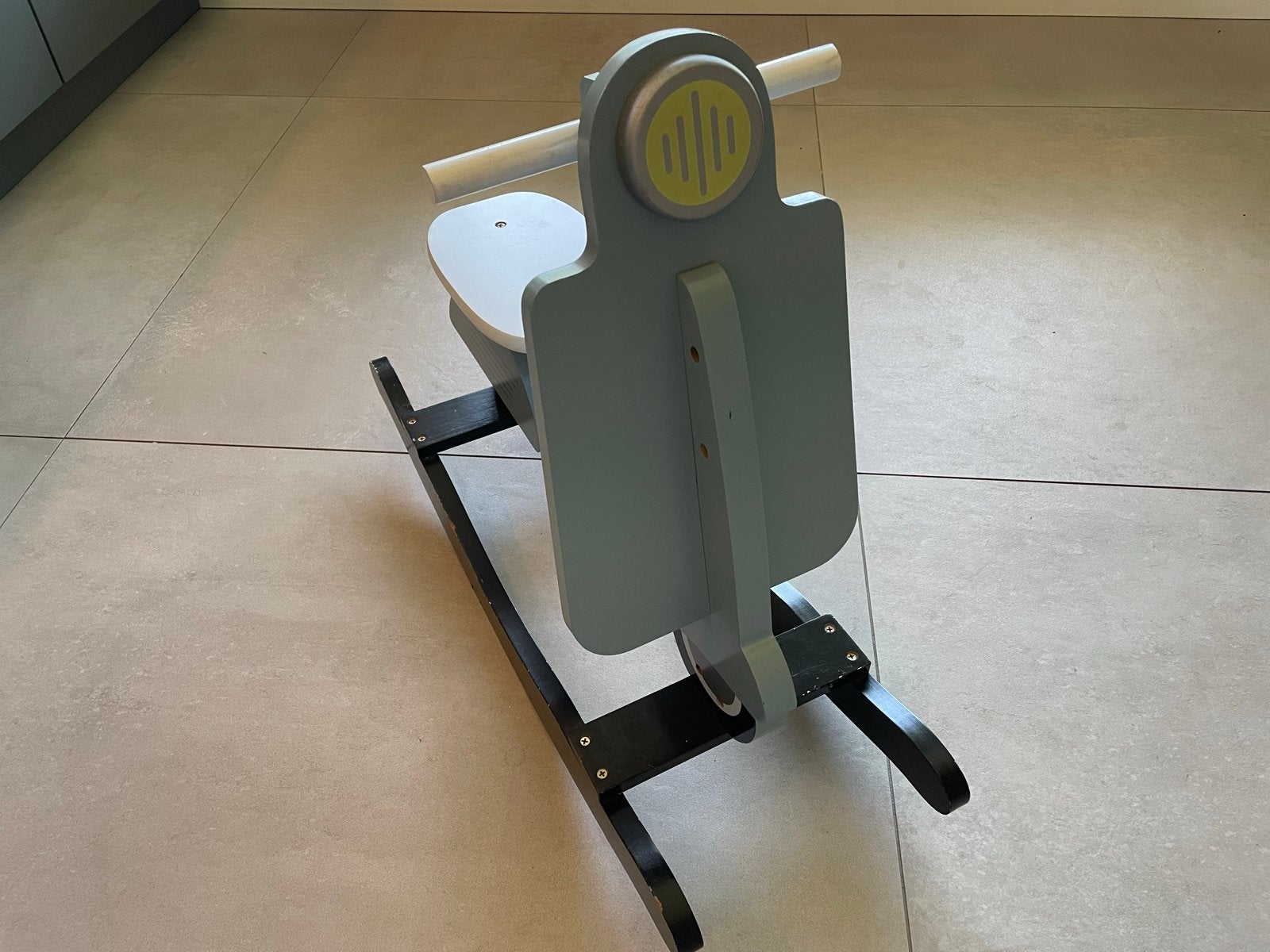 Houten Schommel Scooter - Grijs/Wit, Ophalen of Verzenden, Zo goed als nieuw
