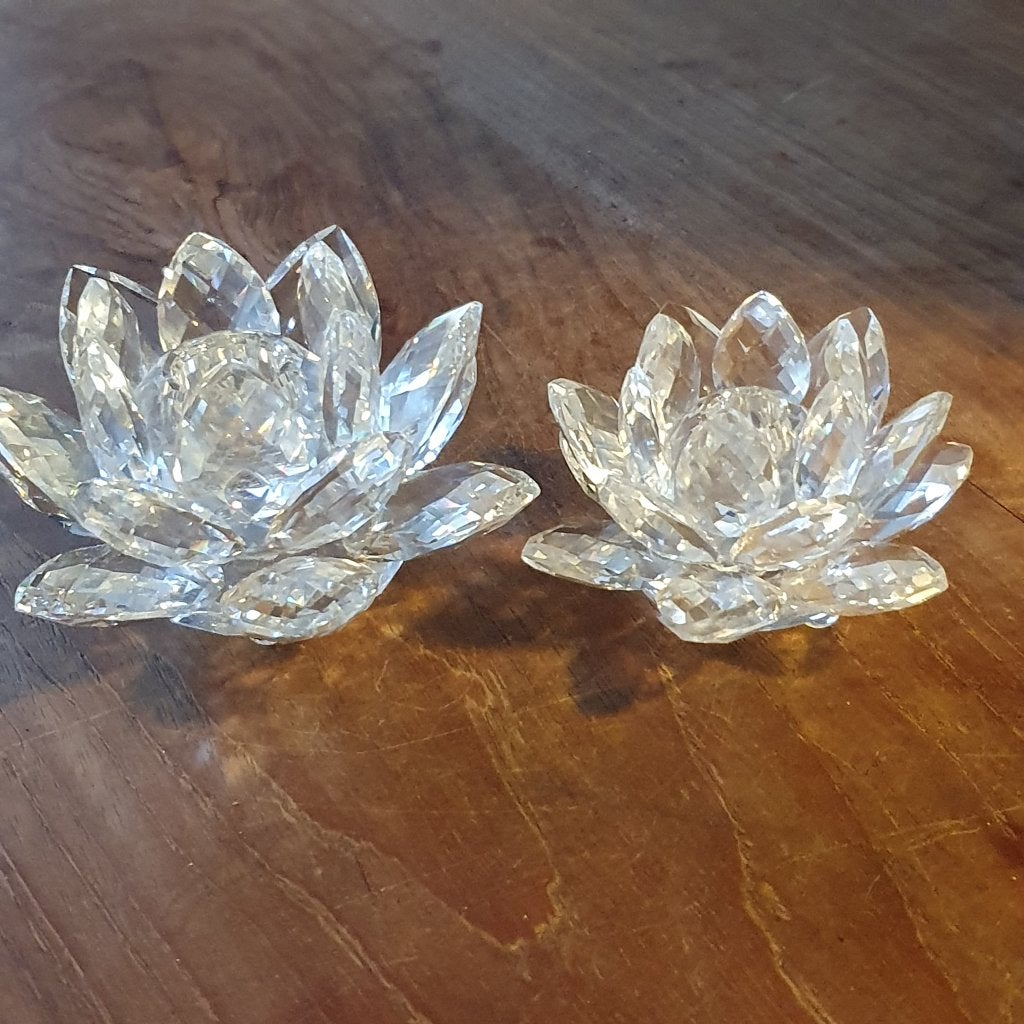 Swarovski kandelaar waterlelie klein en middelgroot, Ophalen, Zo goed als nieuw, Figuurtje