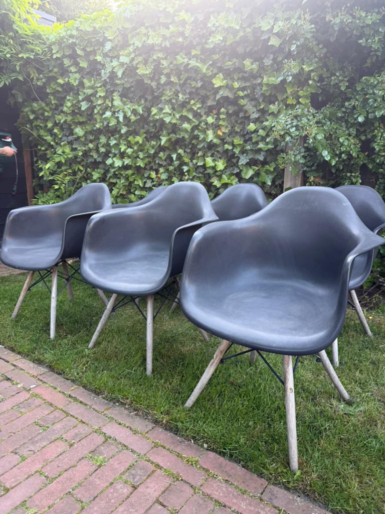 Tuinstoelen 6x, Kunststof, Gebruikt, Ophalen of Verzenden, Grijs