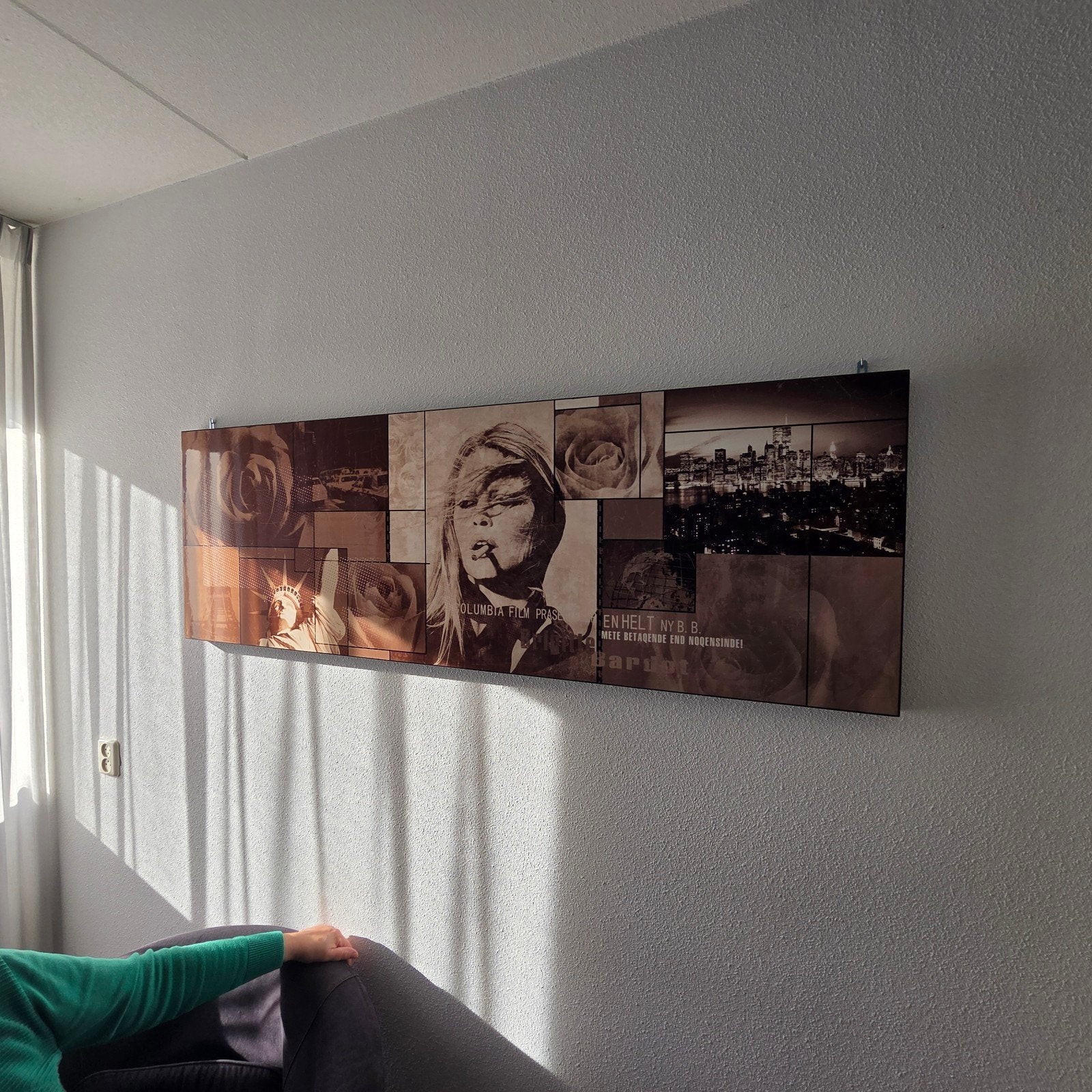 Groot kunstwerk Brigitte Bardot, New York, rozen, Ophalen, 50 – 75, 125 cm of meer, Print