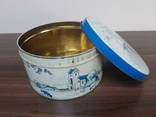 nostalgische koekjesdoos met hollandsdecor, Verzamelen, Blikken, Ophalen of Verzenden, Zo goed als nieuw, Koek(jes)