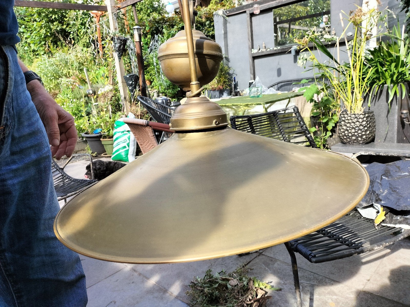 Brocante/antieke hanglamp, Ophalen