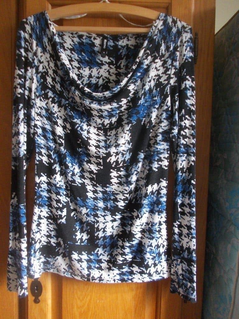 Prachtige top van Flame (viscose) in maat S, met lange mouw, Kleding | Dames, Ophalen, Blauw, Flame, Zo goed als nieuw