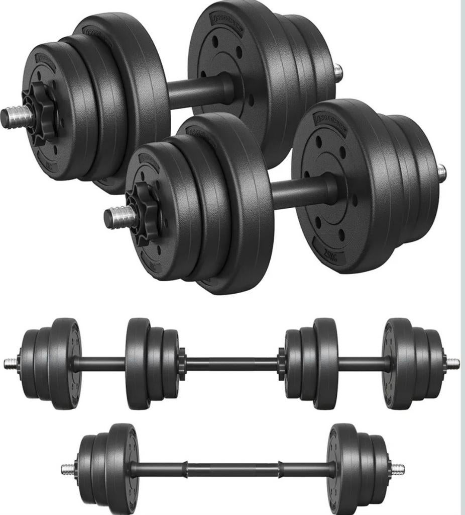 Verstelbare Dumbbell Set 20 kg - Halterset met Stang, Ophalen of Verzenden, Nieuw, Rug, Halterset