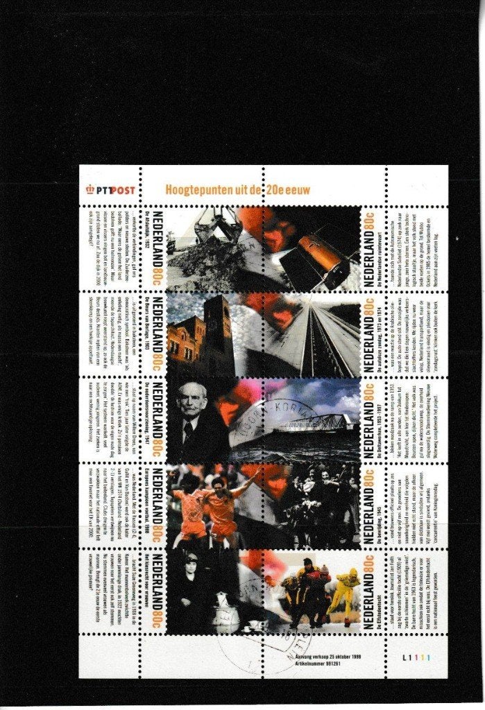 NEDERLAND / 1999 / VEL HOOGTEPUNTEN uit de 20ste EEUW, Postzegels en Munten, Postzegels | Nederland, Ophalen of Verzenden, Na 1940