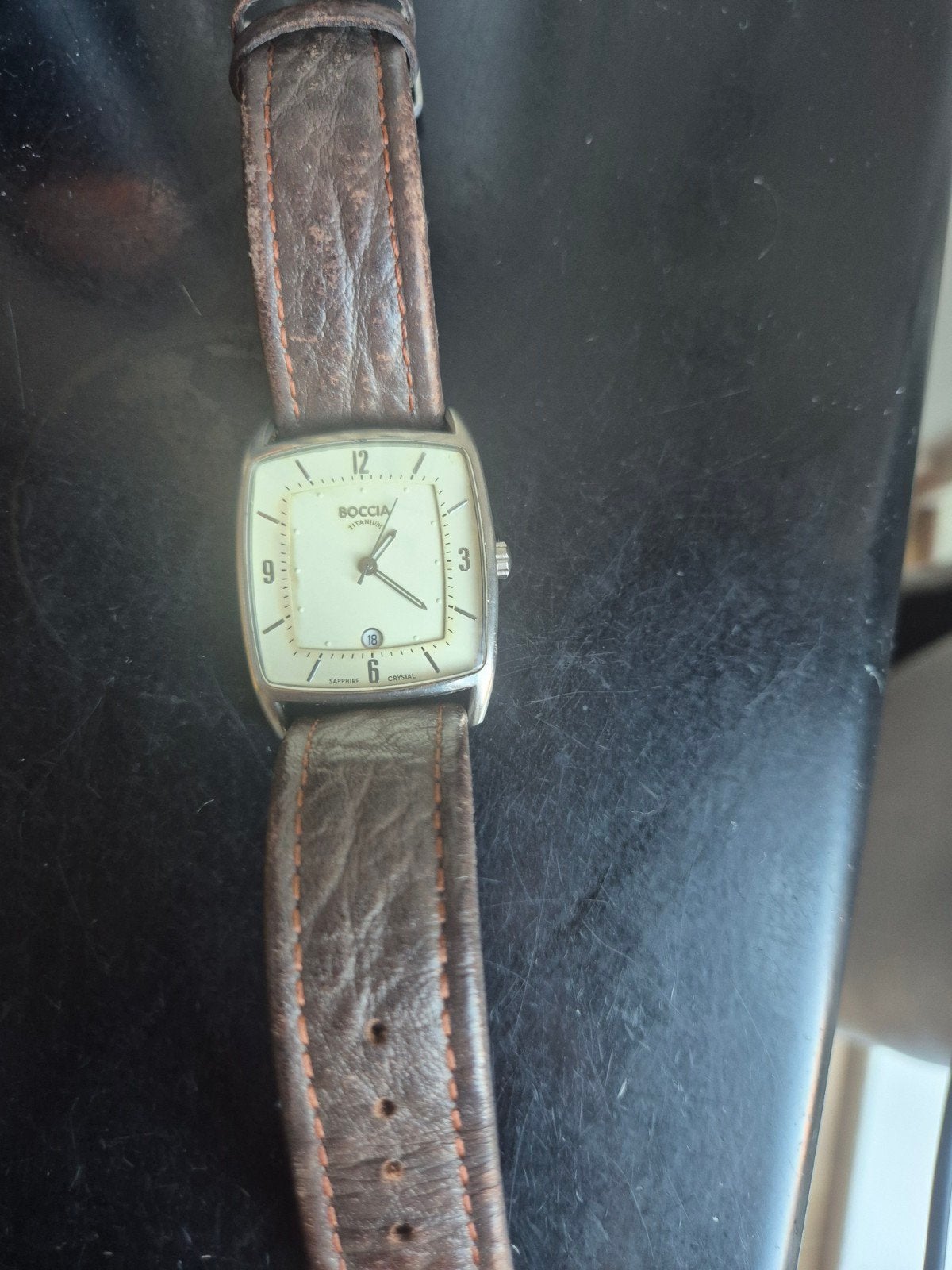 Boccia Titanium Herenhorloge met Leren Bandje, Ophalen of Verzenden