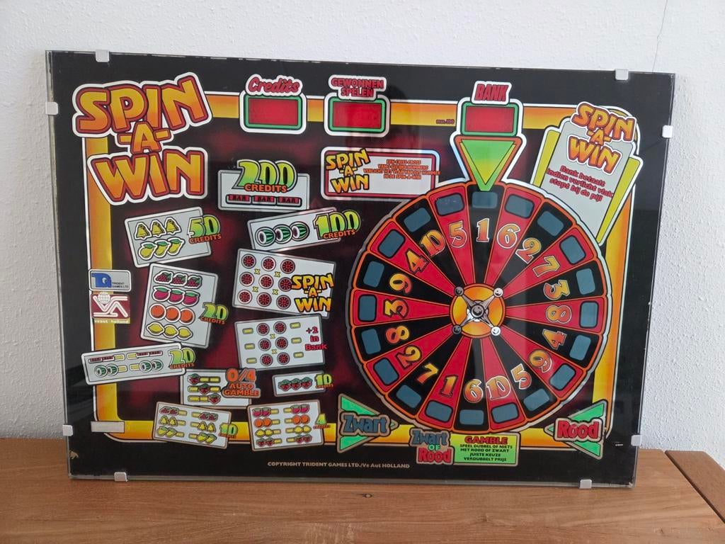 Mancave material: Spin-a-Win Arcade glasplaats Trident Games, Ophalen of Verzenden, Gebruikt, 1970 tot heden, Overige merken