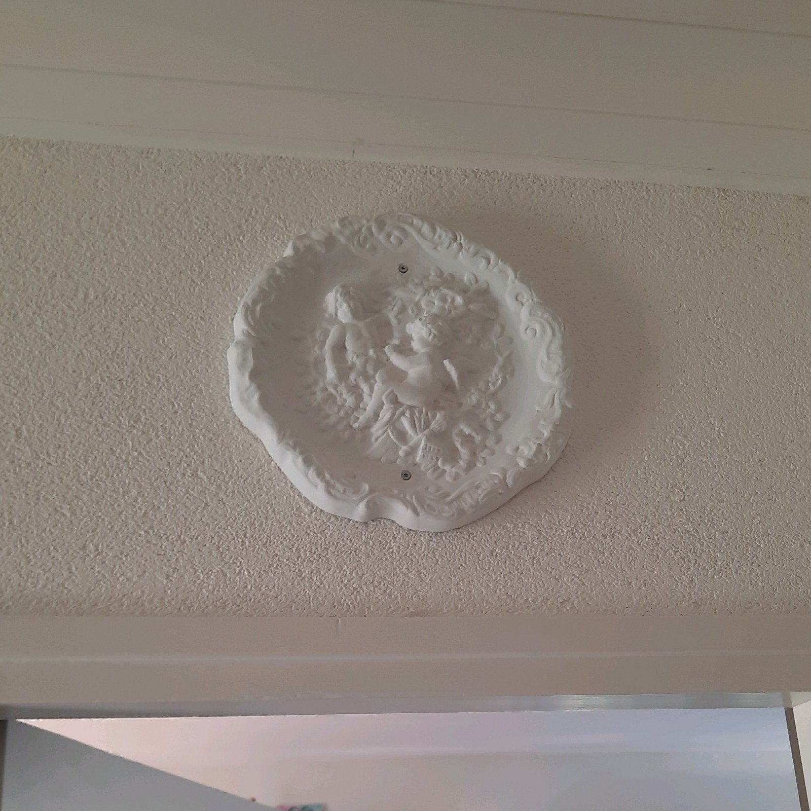 Ornament van gips van 2 engelen, Ophalen