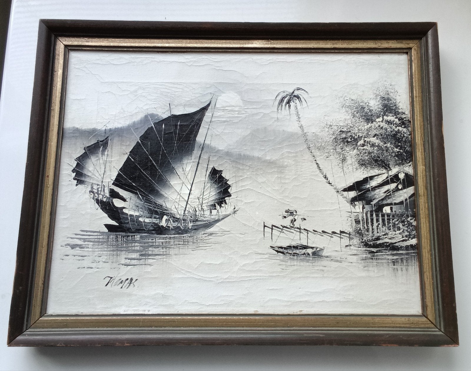 Thomas Mak Kon Yin , Hong Kong. Oile op doek., Ophalen of Verzenden
