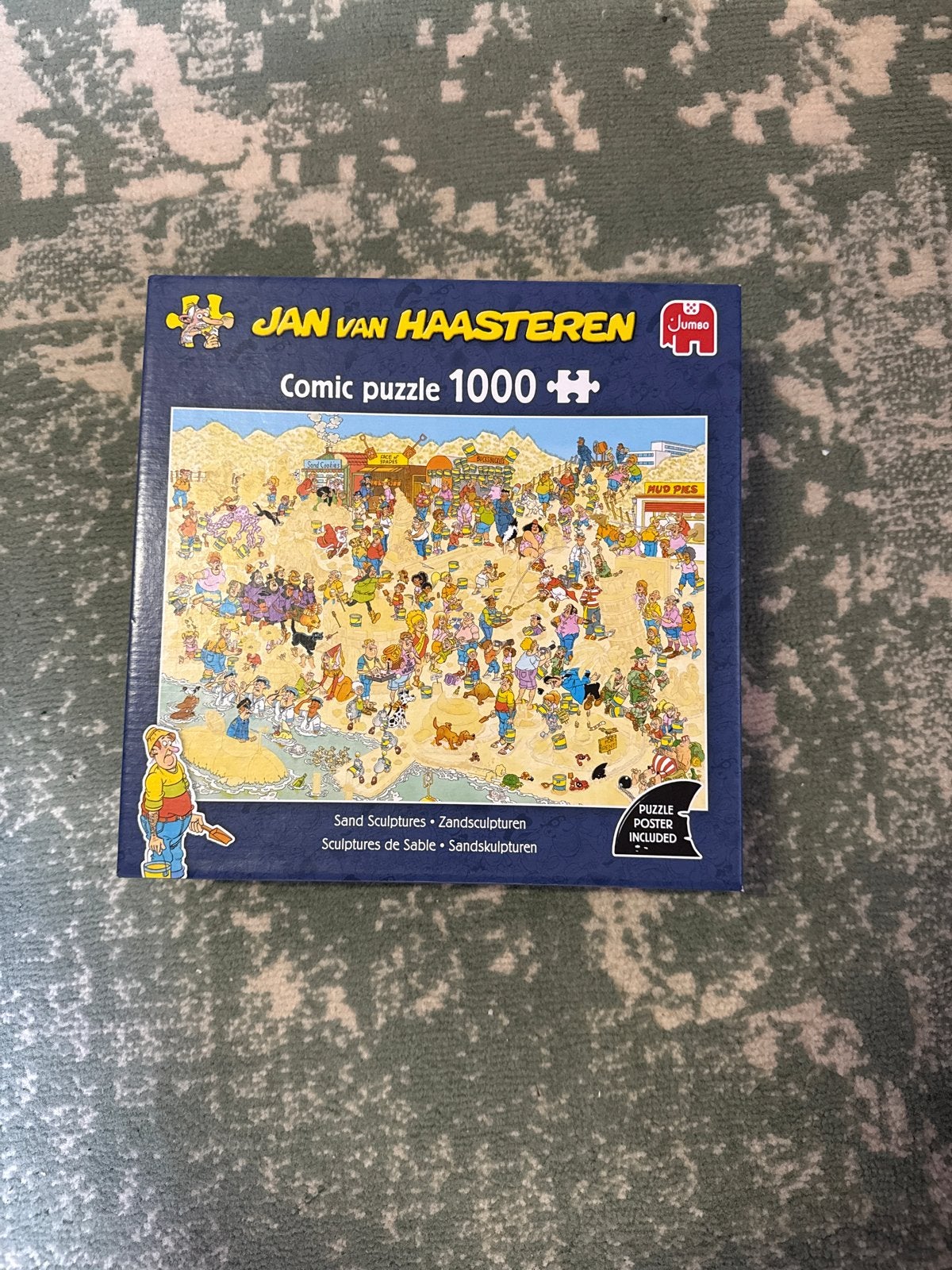 Jan van Haasteren Comic Puzzel Zandsculpturen 1000 stukjes, Hobby en Vrije tijd, Ophalen of Verzenden, 500 t/m 1500 stukjes, Gebruikt