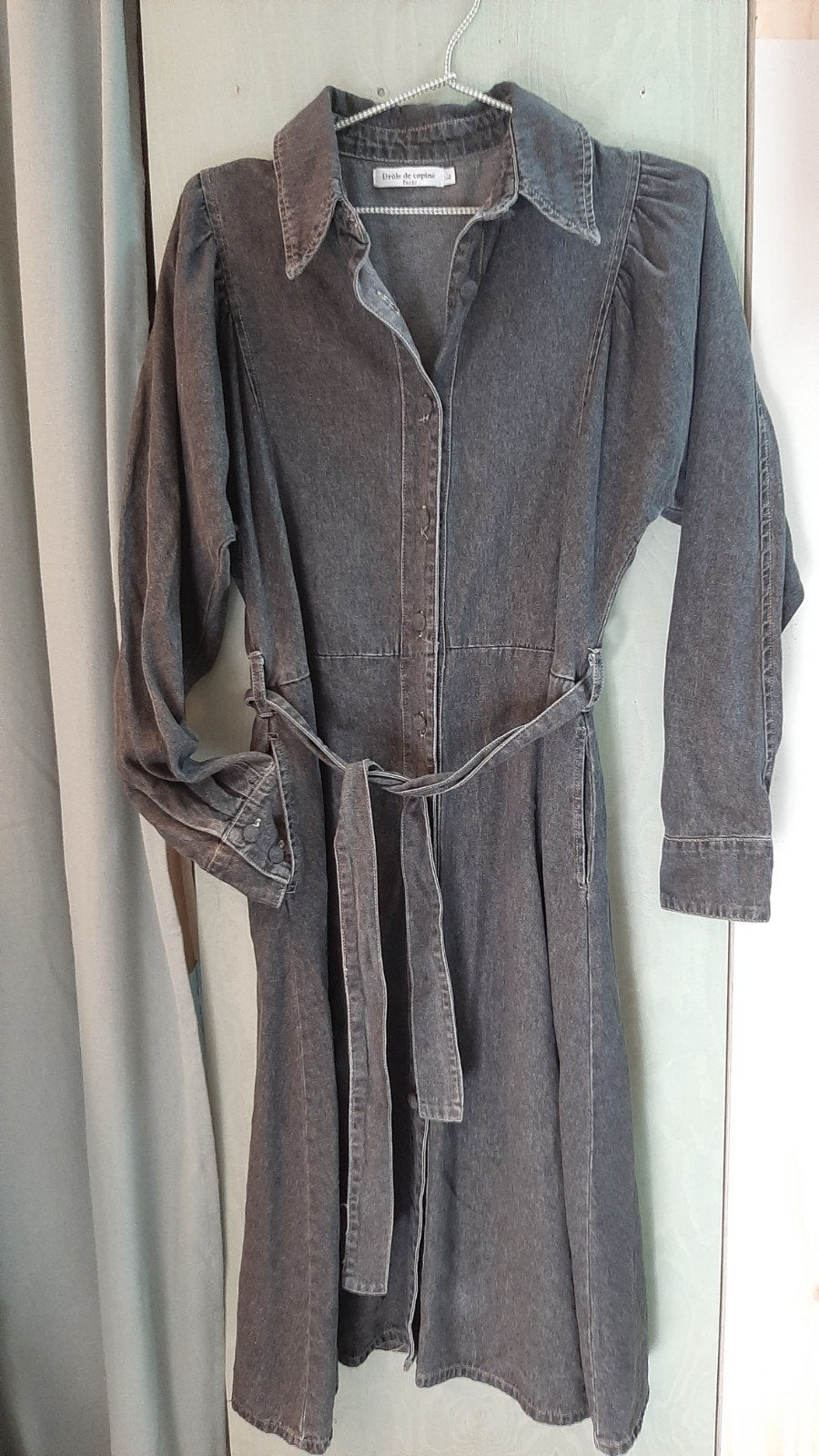 Jeansjurk L/XL, Kleding | Dames, Jurken, Zwart, Maat 42/44 (L), Ophalen of Verzenden, Onder de knie
