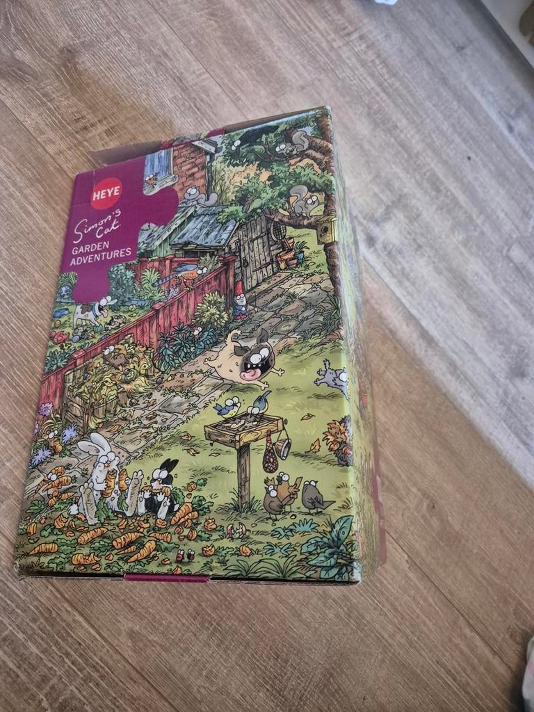 Simon's Cat Garden Adventures Puzzel 1000 stukjes Heye, Ophalen, 500 t/m 1500 stukjes, Zo goed als nieuw, Legpuzzel