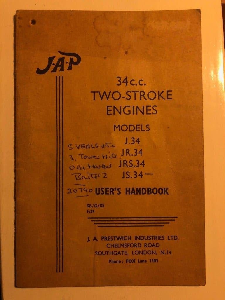 Handleiding JAP stationaire motor models 34, Motoren, Handleidingen en Instructieboekjes, Overige merken, Ophalen of Verzenden