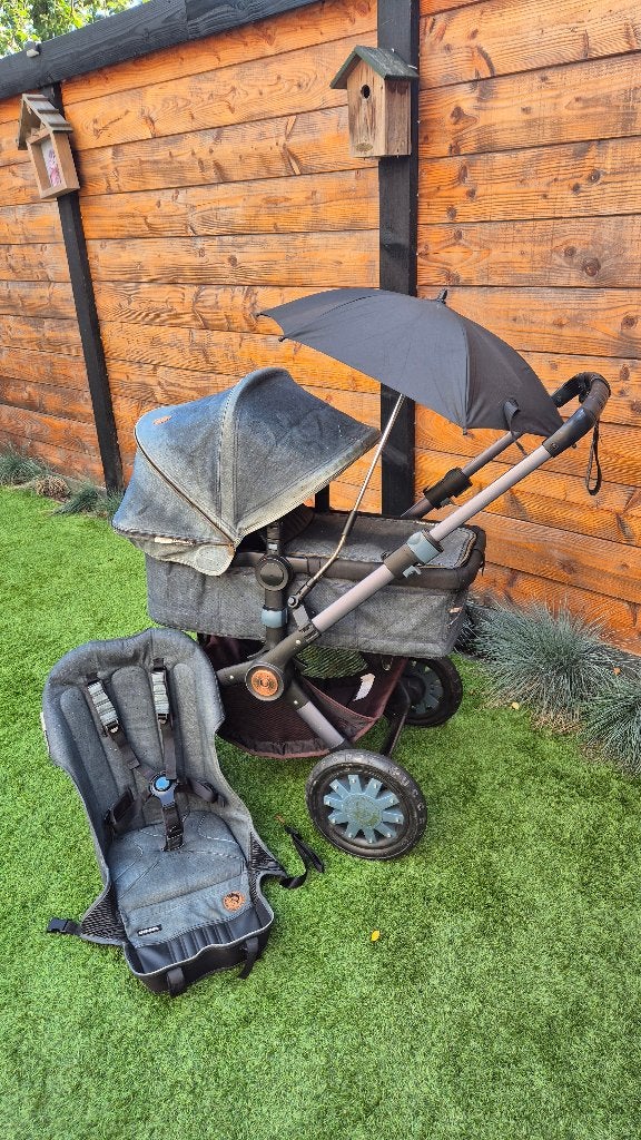 Bugaboo Buffalo Denim Limited Edition + Extra Matras&parasol, Kinderen en Baby's, Gebruikt, Bugaboo, Met reiswieg, Ophalen