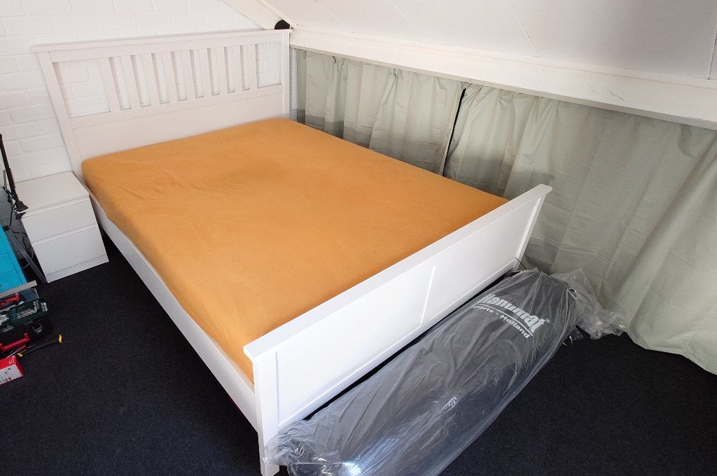 Te Koop Ikea Hemnes bed wit 160x200 incl. lattenbodems, Ophalen, Hemnes, Wit, Tweepersoons