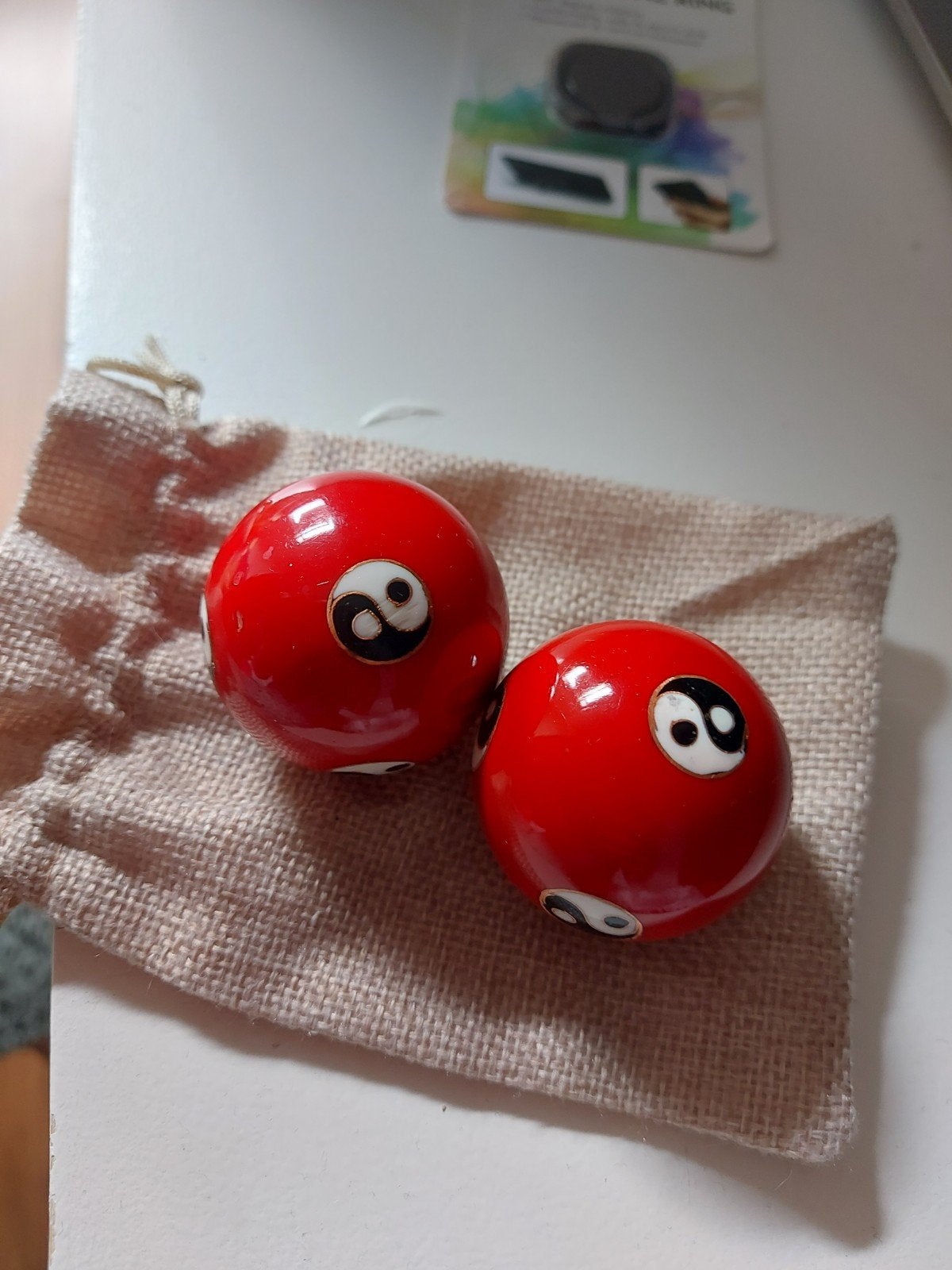 Rode Emaille Qi Gong Yin Yang Ballen (nieuw), Ophalen of Verzenden, Nieuw, Overige typen