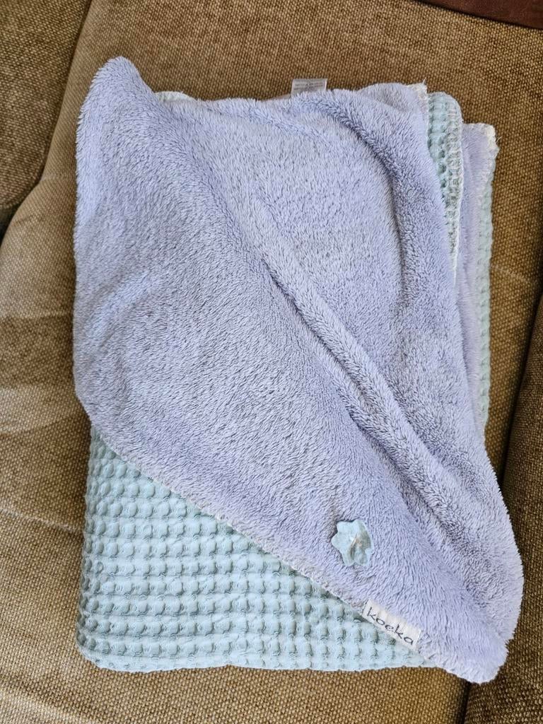 Koeka babydeken wafelstof en teddy, Ophalen, Zo goed als nieuw, 70 tot 85 cm, Deken