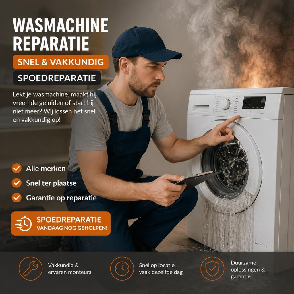 Spoed Wasmachine Reparatie – Vandaag Nog Geholpen, 24-uursservice