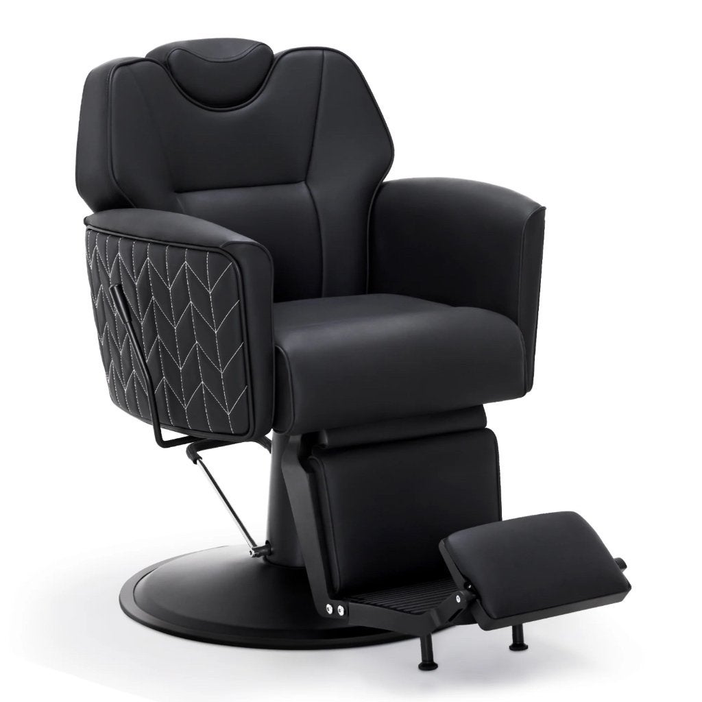 Kappersstoel Met Stiksel Luxe Professionele Salonstoel Zwart, Huis en Inrichting, MODERN, Nieuw, Ophalen of Verzenden, Vijf, Zes of meer stoelen