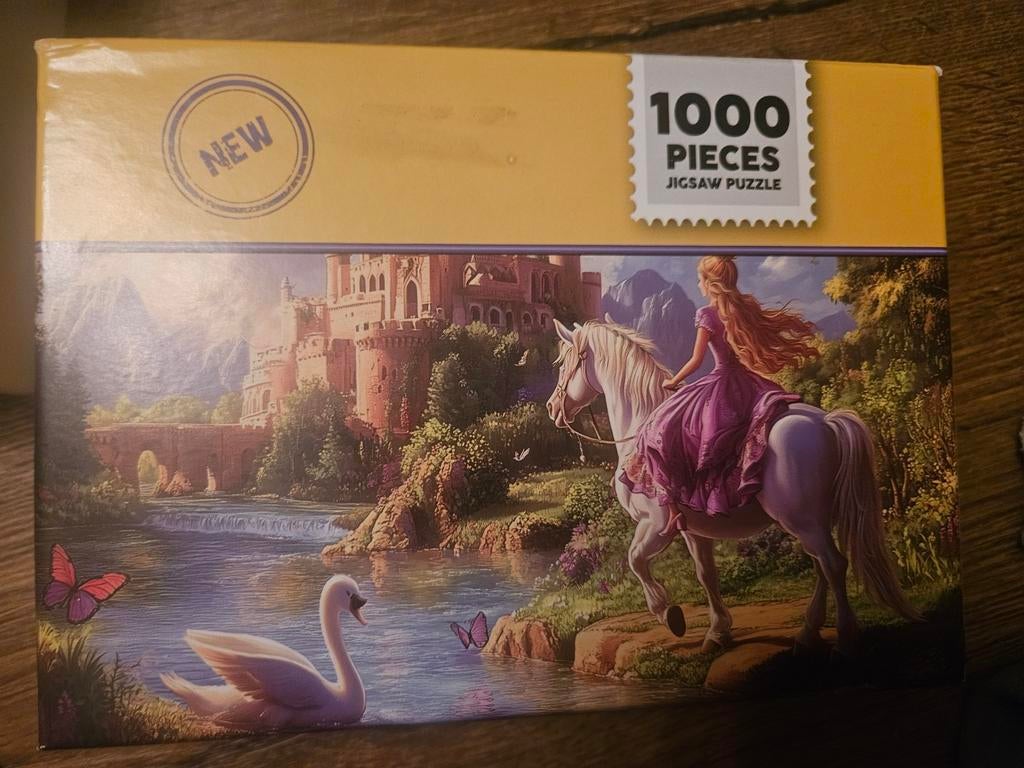 Legpuzzel 1000 stukjes prinses kasteel zwaan, Ophalen of Verzenden, 500 t/m 1500 stukjes, Nieuw, Legpuzzel