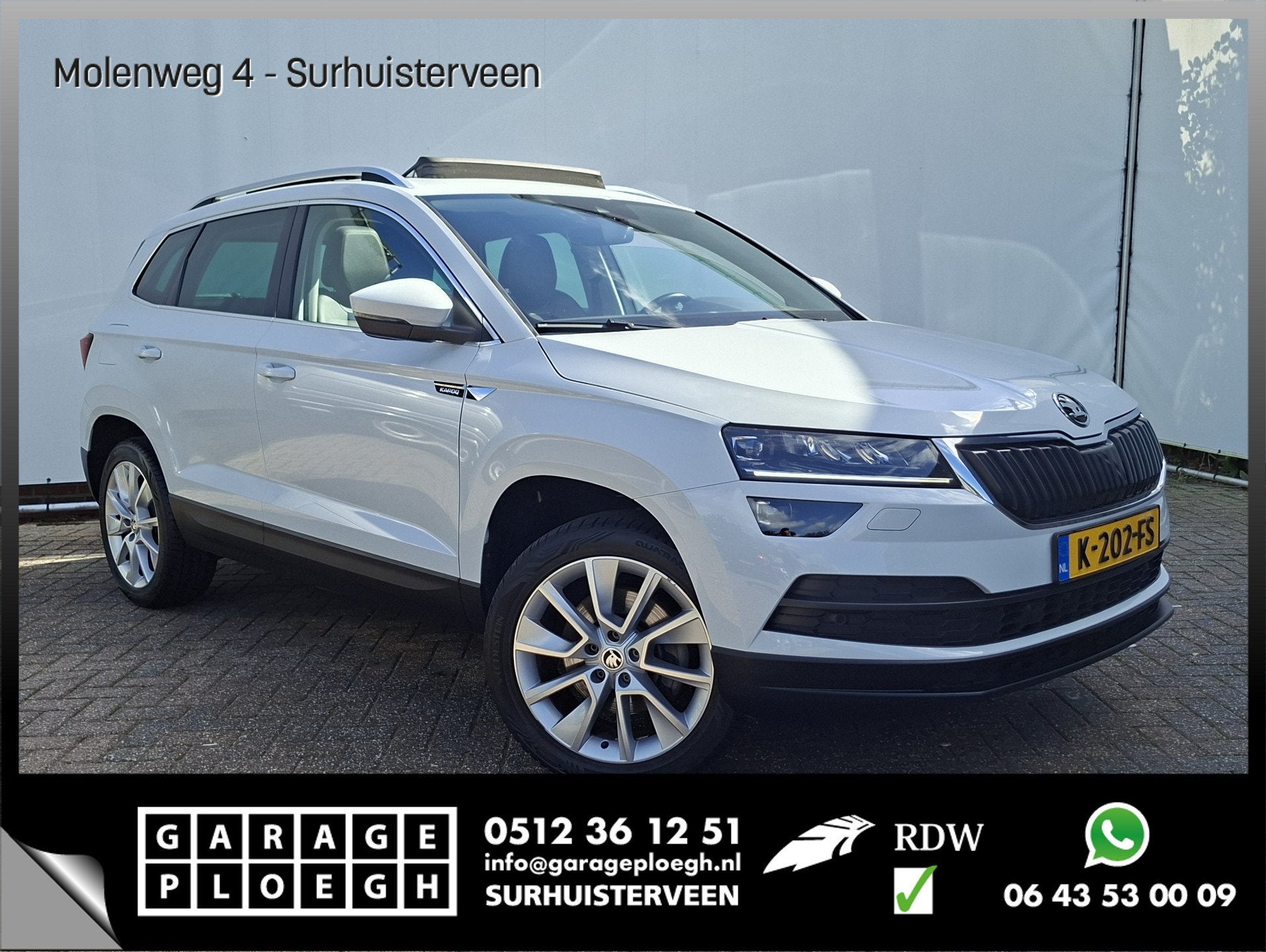 Skoda Karoq 1.5 TSI ACT Style Pano 360° Carplay Trekhaak Bu, Euro 6, 4 cilinders, 150 pk, Wit