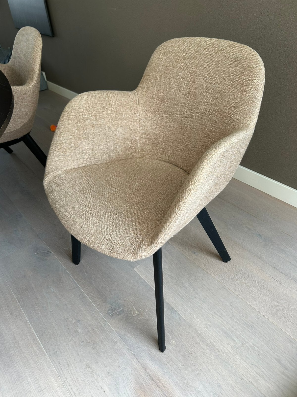 Originele Walter Knoll Sheru eetkamerstoelen, Huis en Inrichting, Ophalen, Bruin, Zo goed als nieuw, Stof