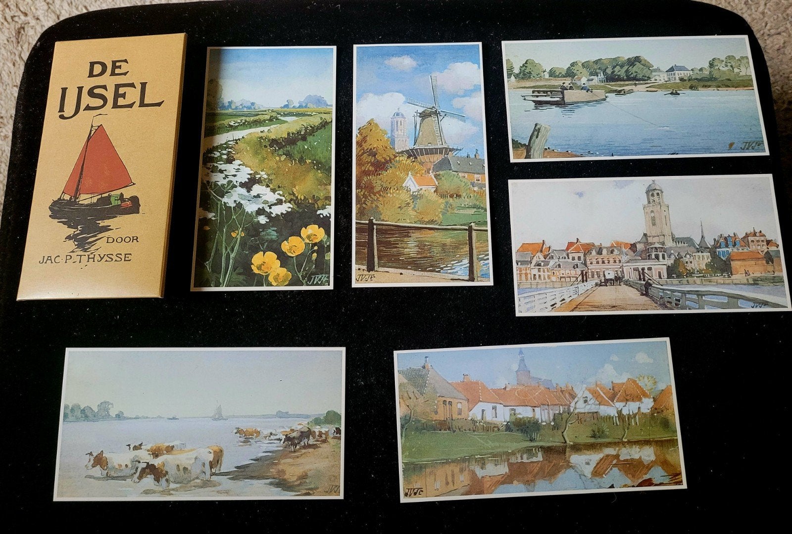 Set 6 ansichtkaarten Verkade-album 'De IJsel' J.Voerman jr., Verzenden, Nieuw, Jac. P. Thijsse, Plaatjesalbum
