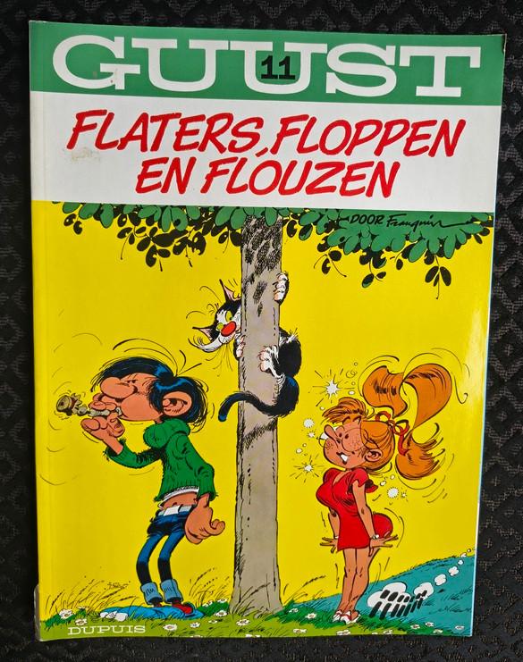 Stripboek  Guust Flater 11: Flaters, floppen en Flouzen 1973, Boeken, Eén stripboek, Ophalen of Verzenden, Gelezen