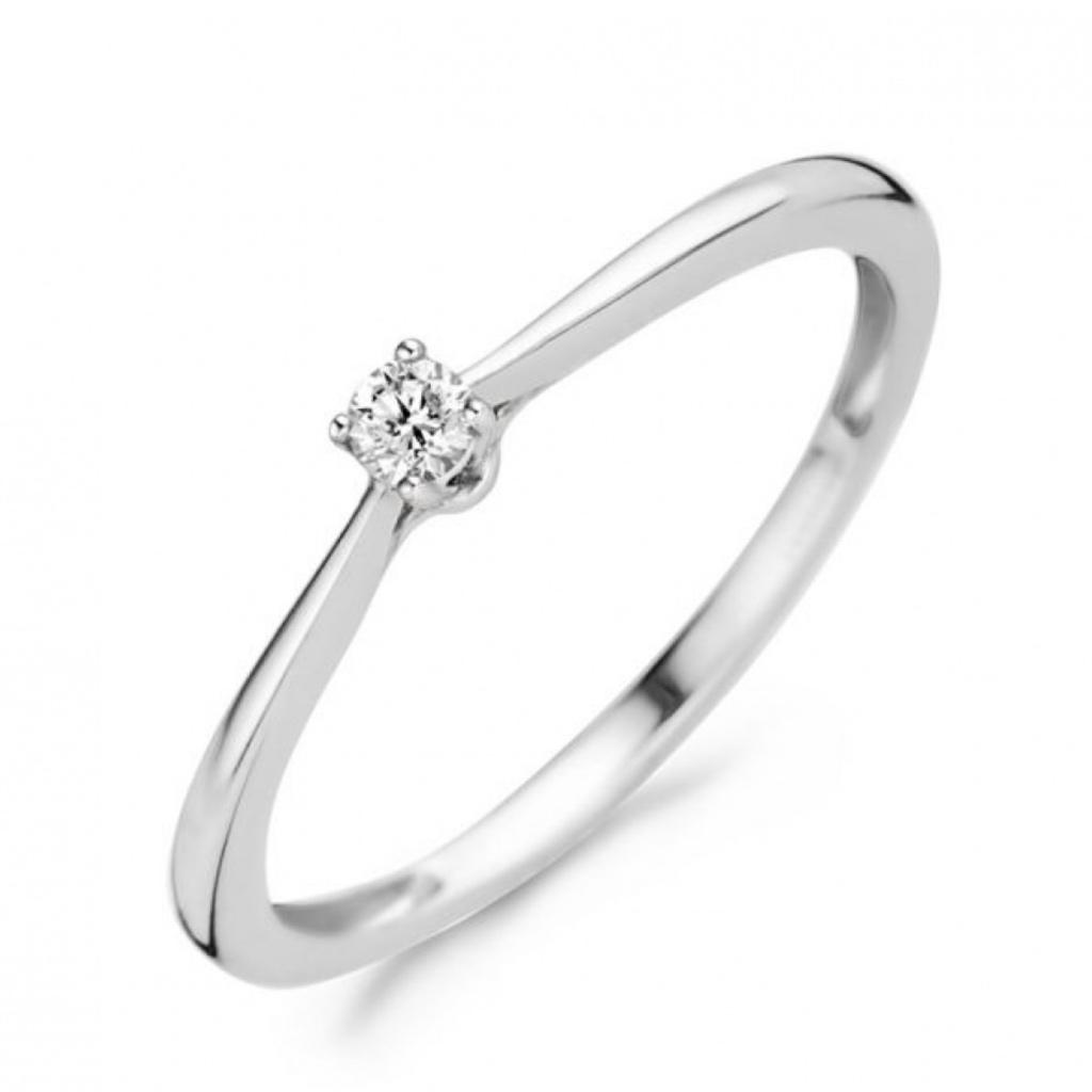 BLUSH 1621WDI WITGOUDEN RING DIAMANT 0.06CT., Info@juwelier-van-soest.nl, Wit, Nieuw, Ophalen of Verzenden