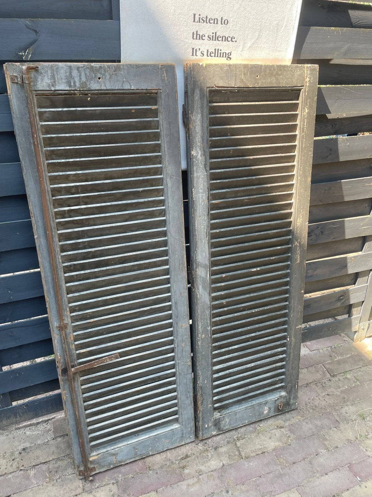Brocante oude louvre luiken, Huis en Inrichting, Woonaccessoires | Kamerschermen, Ophalen, Gebruikt