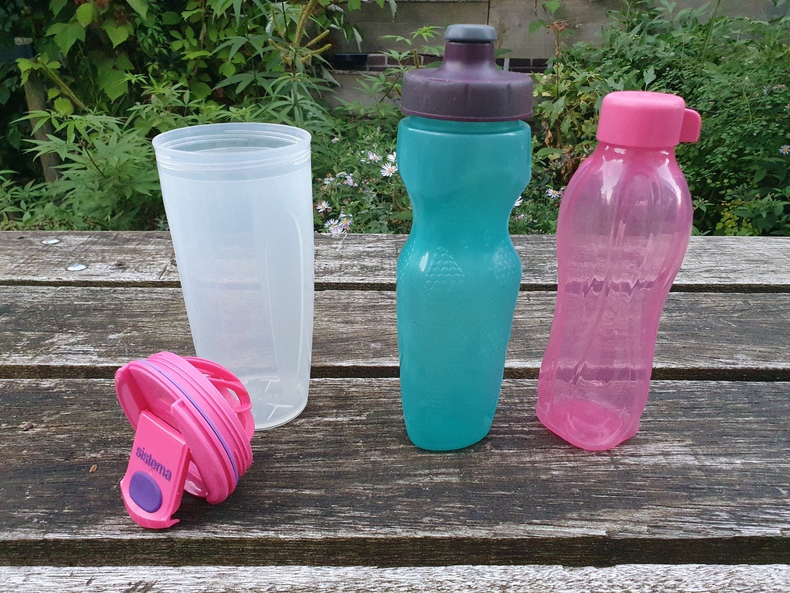 Drinkflessen: Sistema, sportfles, Tupperware, Kunststof, Ophalen of Verzenden, Meerkleurig, Overige typen