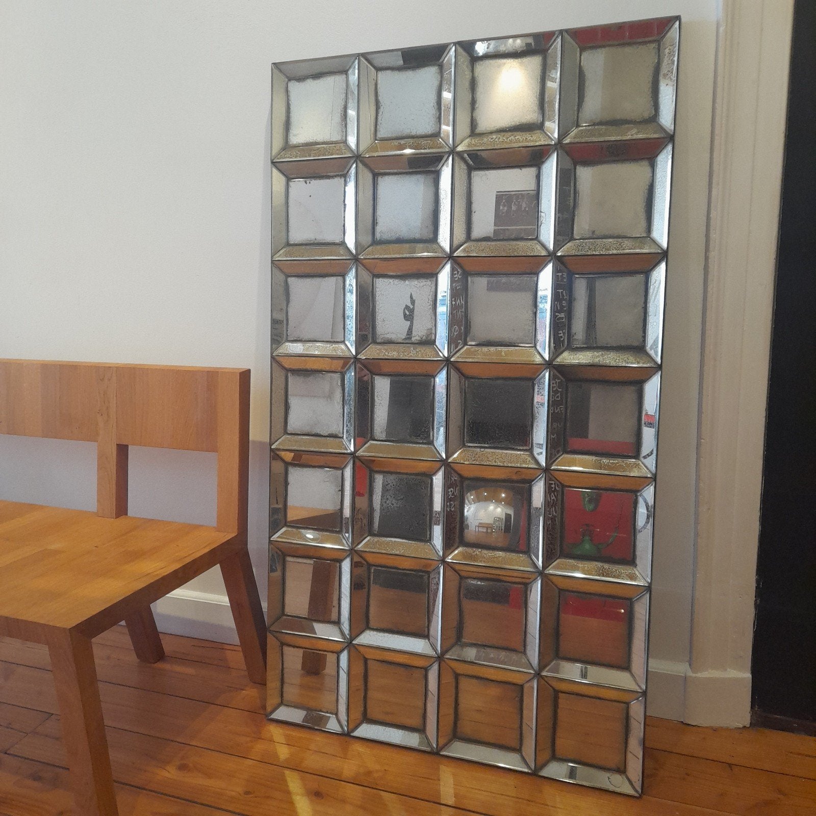 prachtige grote (140 x 80) spiegel van Olivier de Schrijver, Ophalen, Rechthoekig