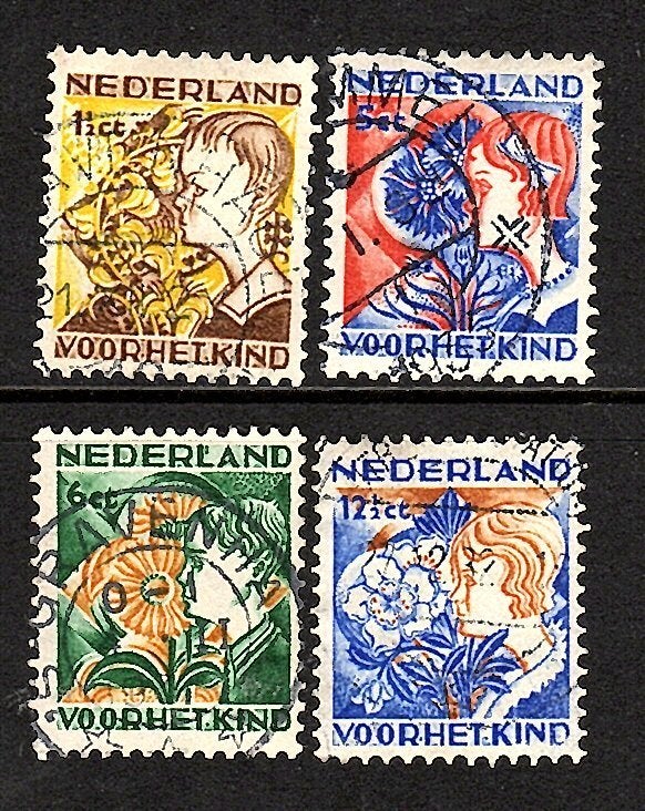 858 nvph 248-251 kinderzegels 1932 gebruikt zie scan., Ophalen of Verzenden, T/m 1940, Gestempeld