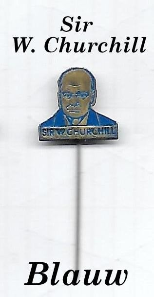 sp212 (blauw ) speldje van Sir Winston Churchill, Ophalen of Verzenden, Gebruikt