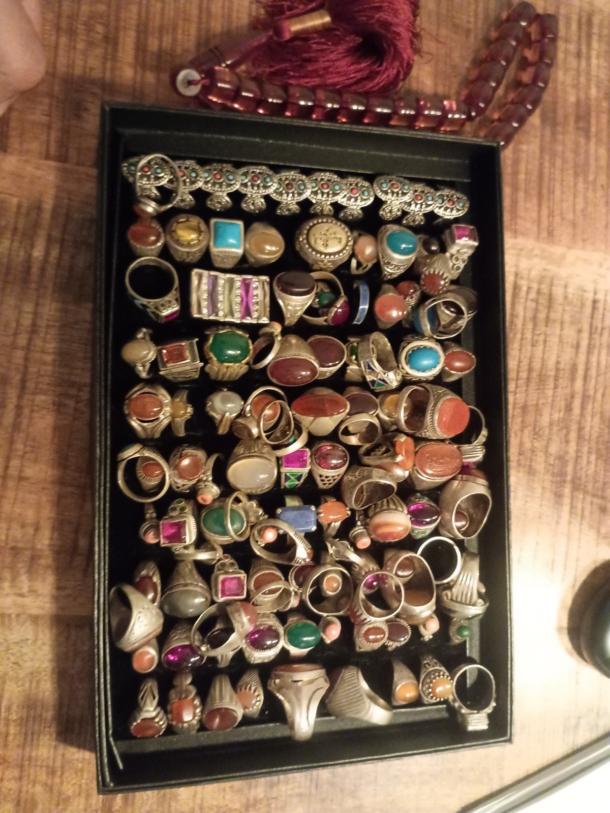 Antieke zilveren ringen met edelstenen, Gebruikt, Overige kleuren, Ophalen of Verzenden, Dame of Heer