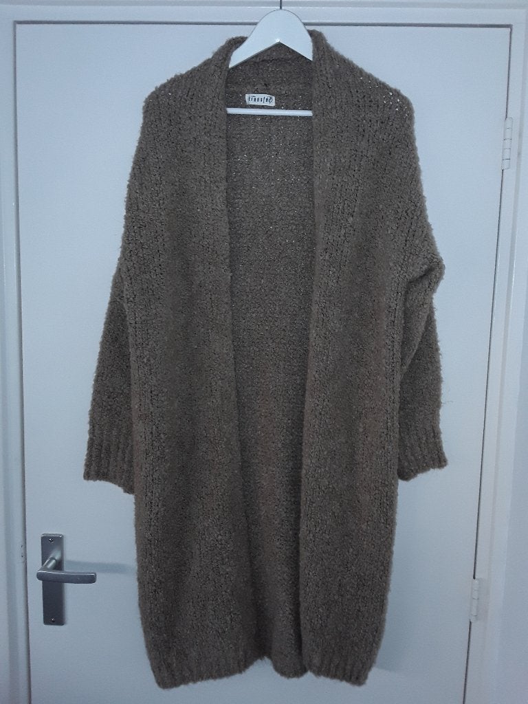 Transfer Beige Lang Gehaakt Vest Maat 3 = Maat M/L, Kleding | Dames, Maat 38/40 (M), Beige, Nieuw, Ophalen of Verzenden