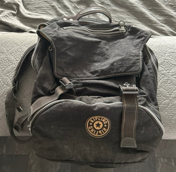 Kipling rugzak - Donkergrijs, Ophalen, Gebruikt, Kipling, 25 tot 40 cm