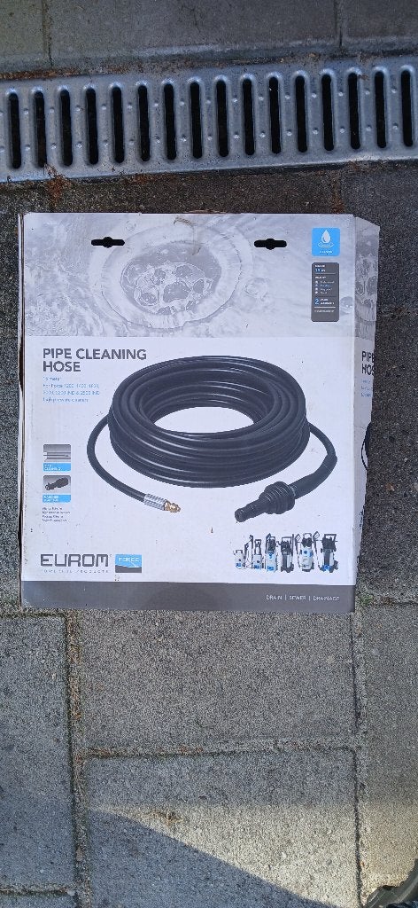 Eurom Force Rioolontstopper Rioolslang 15 meter, Afvoer, Pvc, 6 meter of meer, Zo goed als nieuw