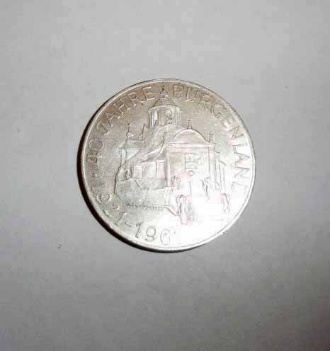 Munt Oostenrijk 25 Schilling Burgenland 1961 zilver, Verzenden, Oostenrijk, Losse munt, Zilver
