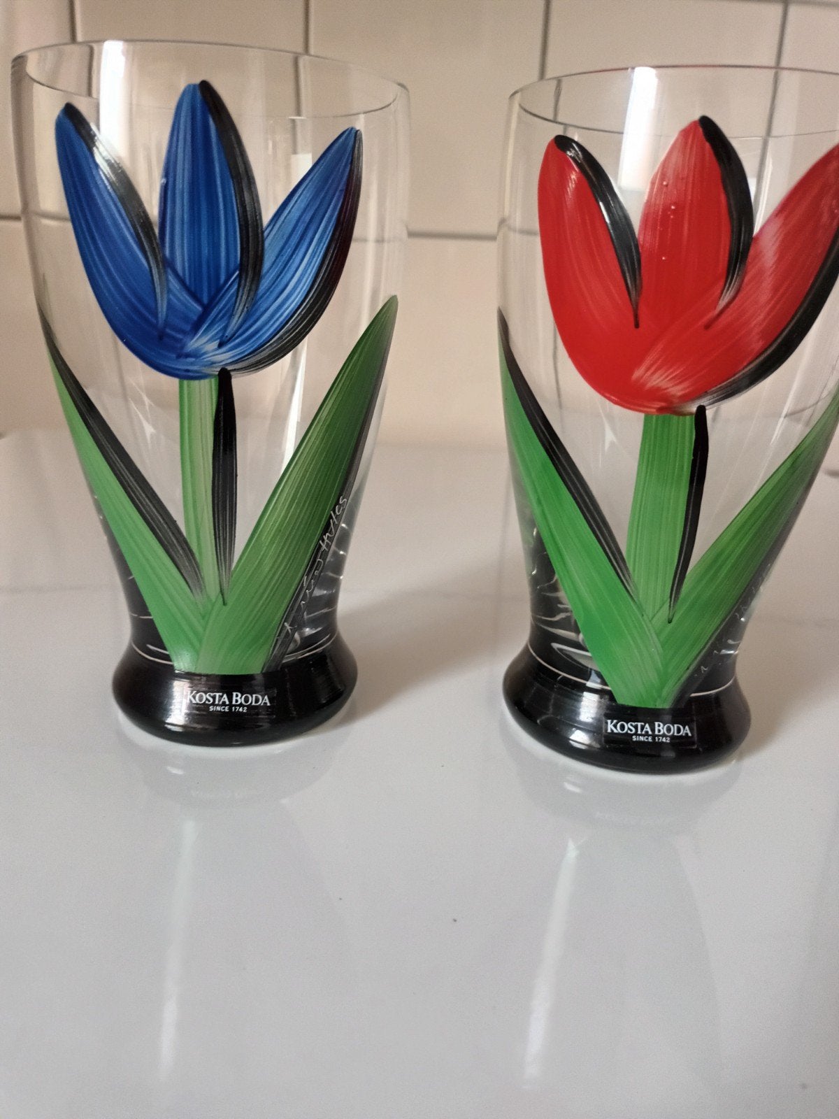 Topstaat! Set van 2 Kosta Boda "Tulipa" Glazen – Ulrica Hydm, Ophalen of Verzenden