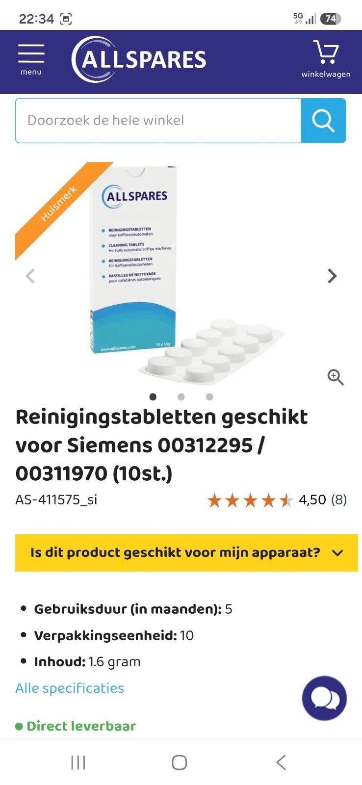 Allspares reinigingstabletten en ontkalkingstabletten, Ophalen of Verzenden, Nieuw, Reiniging en onderhoud, Siemens