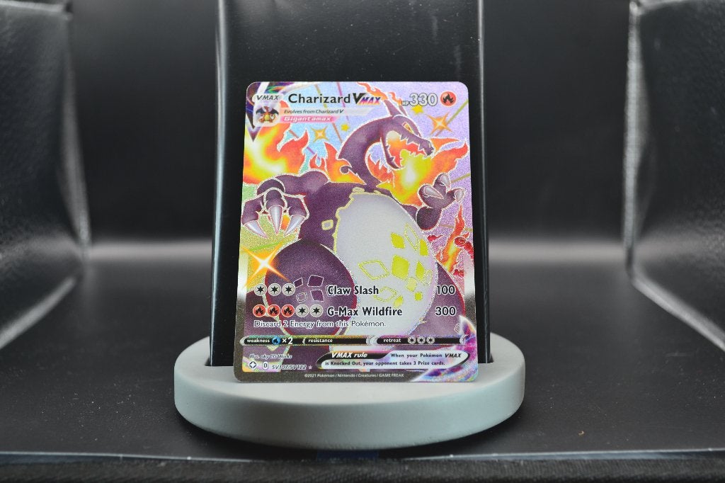 Charizard VMAX SV107/SV122 Shining Fates - Pokemon Kaart, Ophalen of Verzenden, Zo goed als nieuw, Losse kaart, Foil