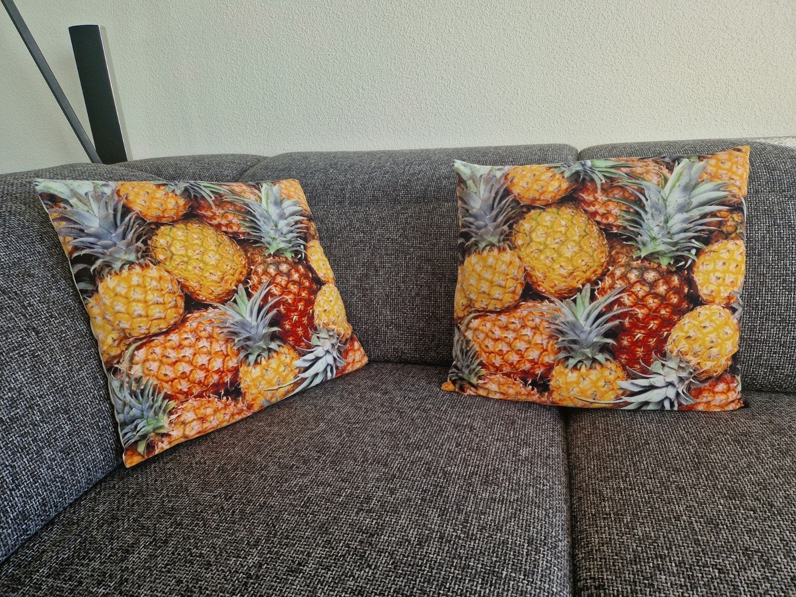 Set van 2 Ananas Sierkussens - Unique Living 45x43cm, Inclusief binnenkussen, Meerkleurig, Vierkant, Ophalen of Verzenden