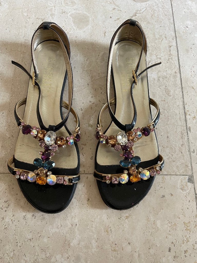 Loriblu: z.g.a.n. luxe open schoentjes maat 37, Verzenden, Zwart, Zo goed als nieuw, Sandalen of Muiltjes